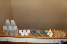 31 pc Lot Dr. Brown's Infant Anti Colic Option Plastic Bottles Nipples Flows Lid