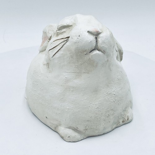 2012 STONE BUNNY INC TELLE M. STEIN sleepy RABBIT FIGURINE/GARDEN STATUE NEW - Picture 15 of 23