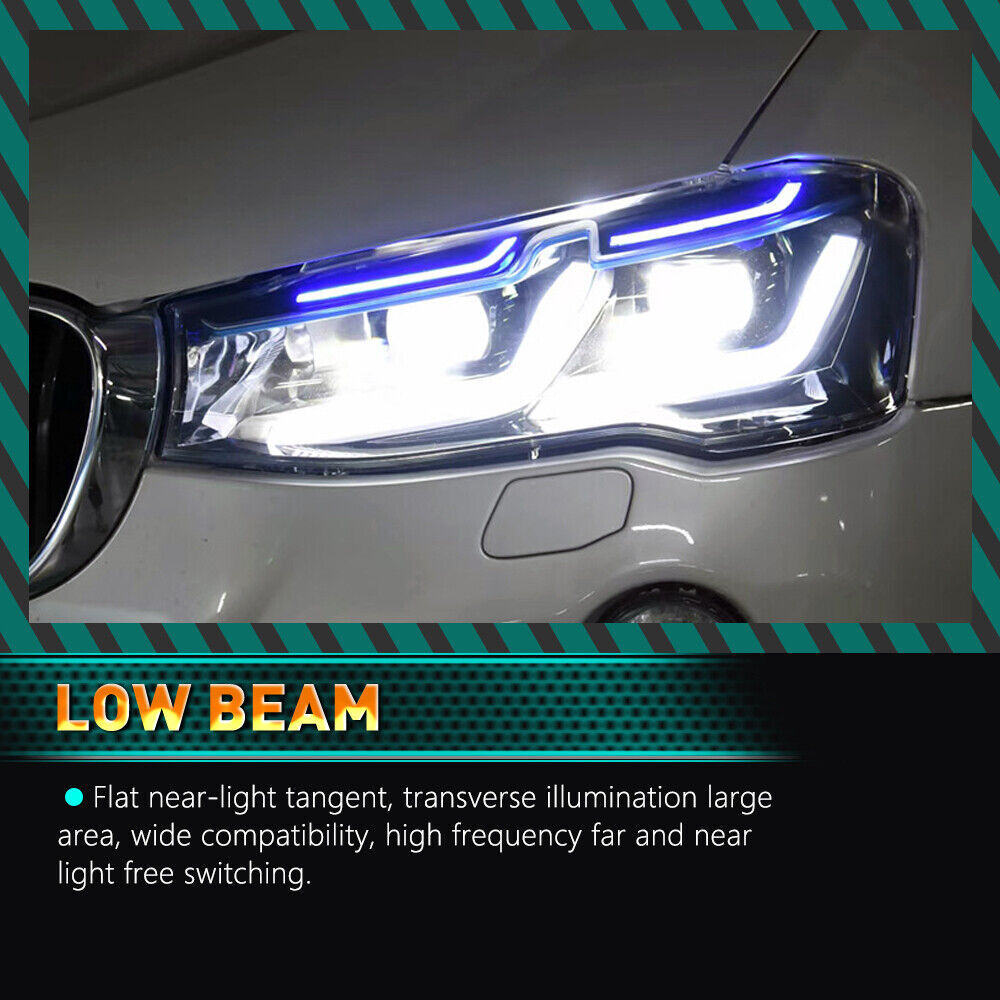 LED Headlights Assembly For BMW X3 F25 20142018 Xenon HID Modified