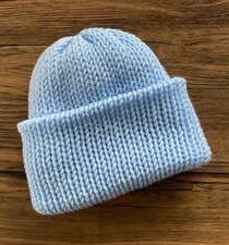 Cozy Knitted Beanie Hat for 6-12 Months - Hypoallergenic Acrylic - Blue