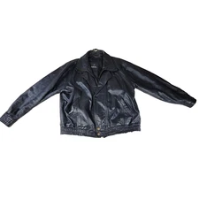 Vintage Leatherman Jacket Mens Sz XL Black Gorpcore Coat Designer Biker Goth