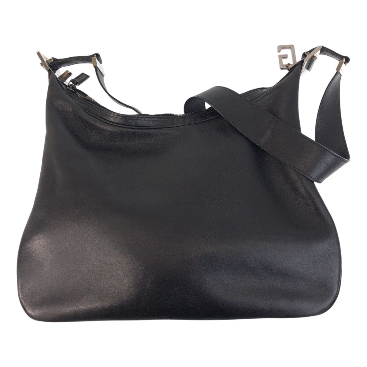 Sac à bandoulière GUCCI 001 3341 noir noir argenté cuir matériel GG