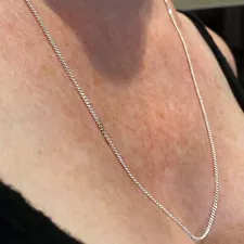 Italy 925 Sterling Silver Cuban Link Chain Men & Women Necklace 1.6MM 16"-24"