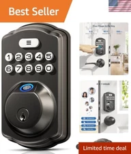 Easy Install Matte Black Fingerprint Lock - Keyless Entry for Enhanced Security