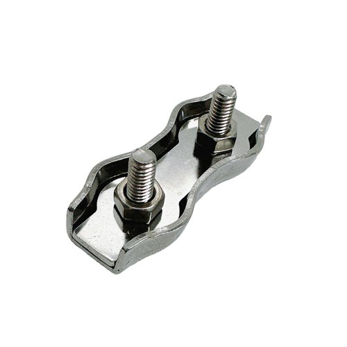 Morsetto per fune metallica a 2 pali clip duplex in acciaio inox 304 per fune metallica 5/16" - Foto 3 di 9