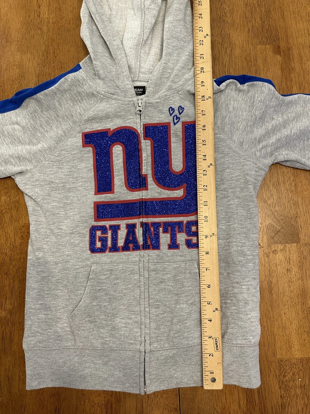 VETEMENTS Felpa con cappuccio New York Giants Youth taglia 8 10 NFL abbigliamento squadra