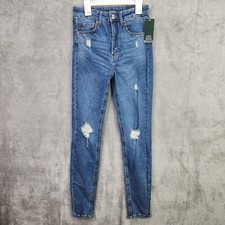 Womens Wild Fable Distressed Skinny Jeans Super High Rise Med Wash Size 2