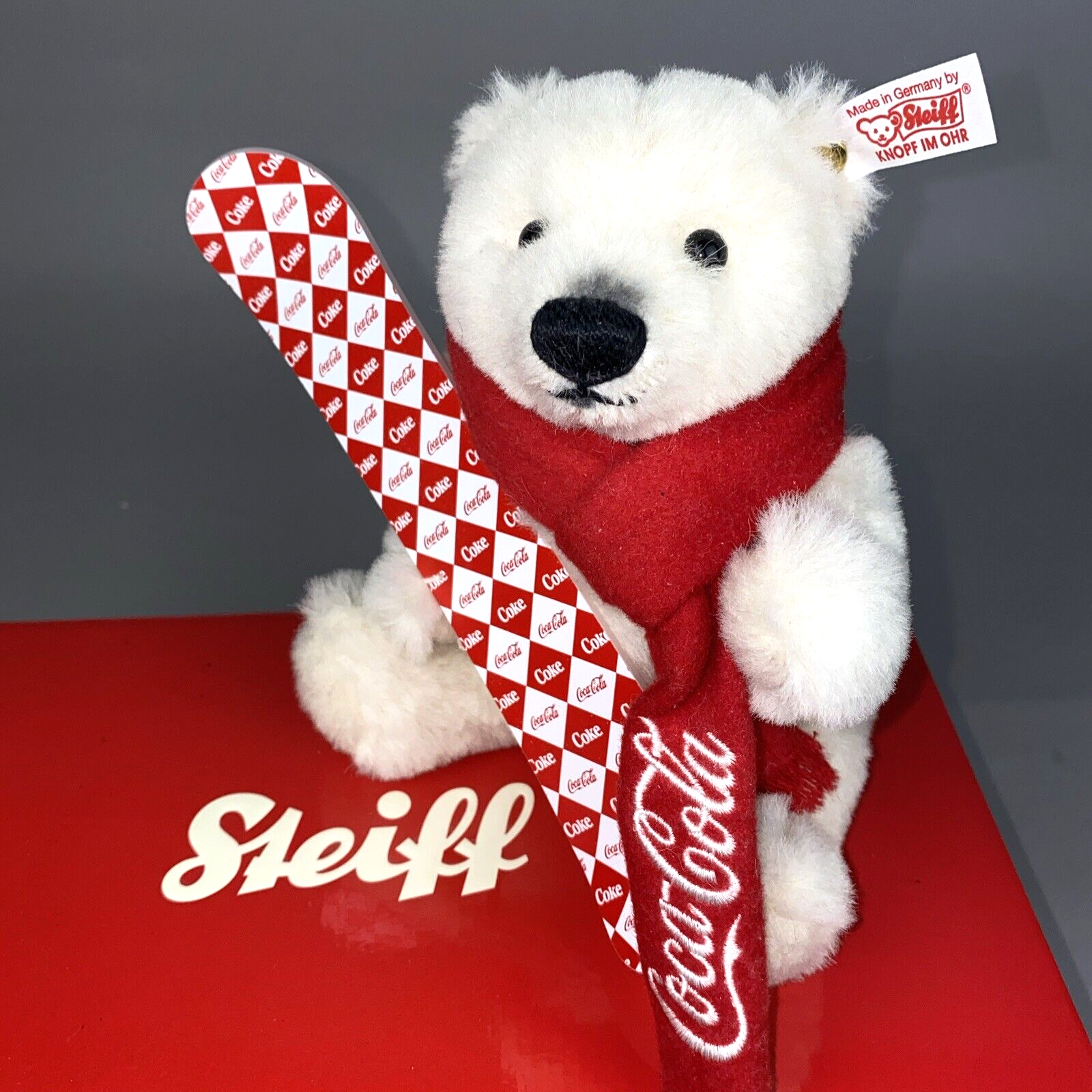 Steiff Coca-Cola Polar Bear - Ltd Edition  White Alpaca - 21cm  EAN:355400 2014