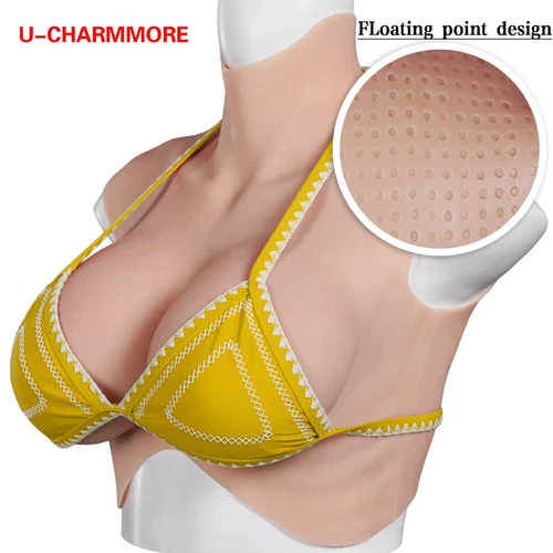 Realistic Fake Chest Enhancer Silicone Breast Forms for Cosplay - Picture 3 of 24