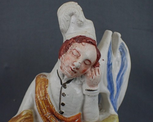 c.1850 Flatback Staffordshire Pottery Crimean War Sleeping Soldier Scottish #8 - Picture 5 of 8