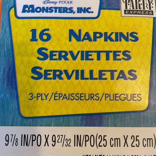 New Vintage Disney Pixar Monsters, Inc. Birthday Party NAPKINS sm and large 2 - Picture 4 of 5