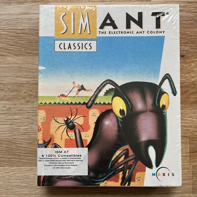 Rare Sim Classics: Sim Ant by Maxis sealed Big Box Floppy Disk PC