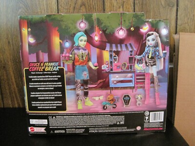 2022 MATTEL MONSTER HIGH DEUCE GORGON & FRANKIE STEIN COFFEE BREAK