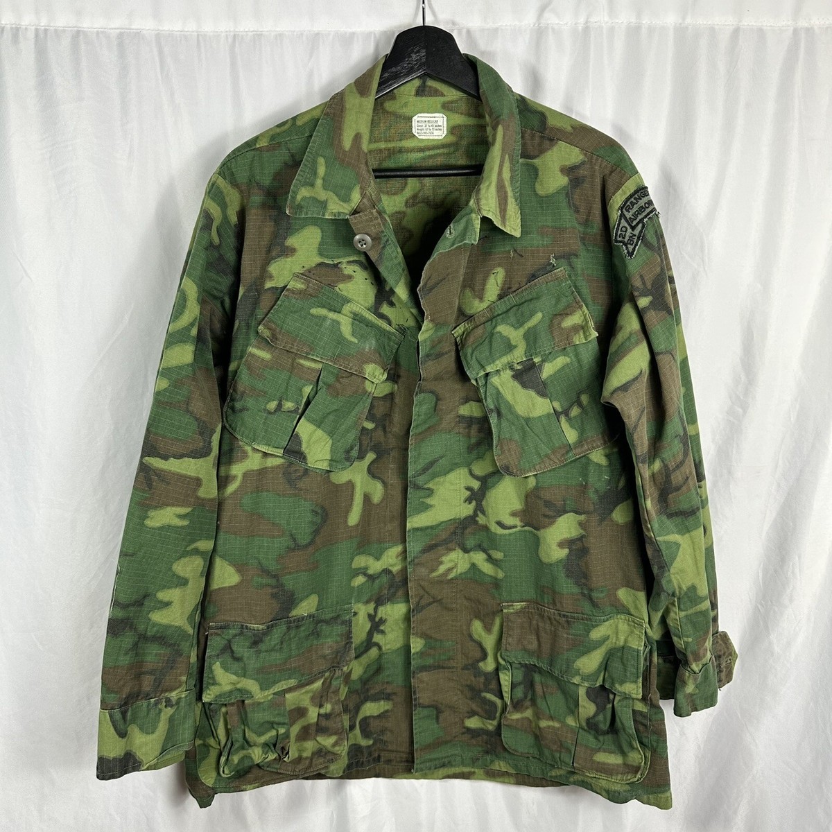 Vietnam War 75th Reg Rangers Patched ERDL Tropical Jacket Camo