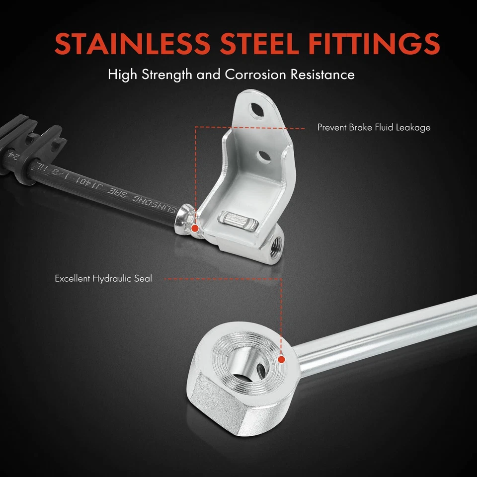 Manguera hidráulica de freno lateral trasero 2 piezas para Chrysler Neon 2002 Dodge Neon Plymouth Foto 4 de 4