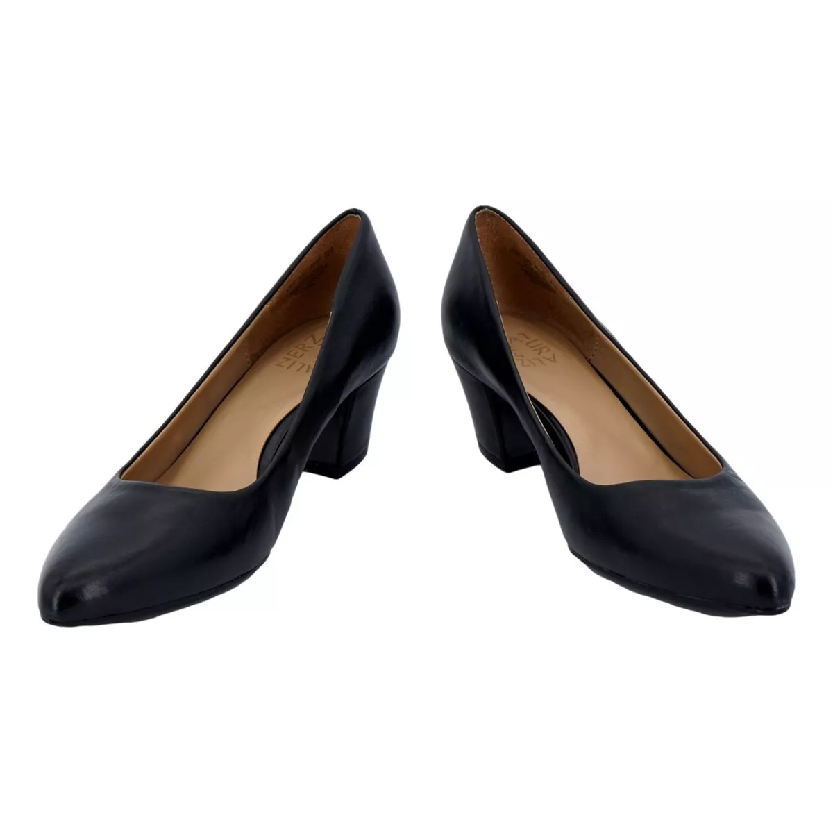 Naturalizer Womens Carmen Classic Pump Block Heels Shoes Blue