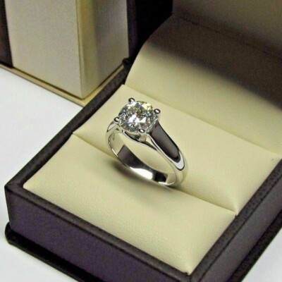 2Ct Lab Created Round Diamond Solitaire Engagement Ring 14k White Gold Finish