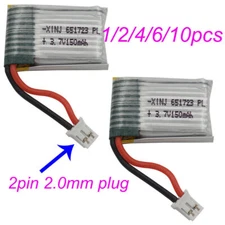 3.7V 150 mAh Lipo Polymer Li Battery 651723 25C For JJRC H36 Eachine E010 Drone