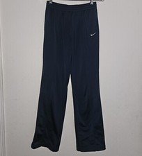 NIKE Team Navy Blue Athletic Track Pants Drawstring Ankle Snaps Size Youth XL