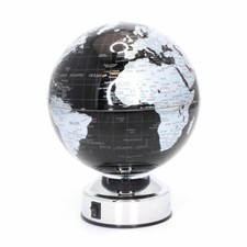 Small Silver Black Colour World Globe Educational Desktop Rotating Desk Ornament