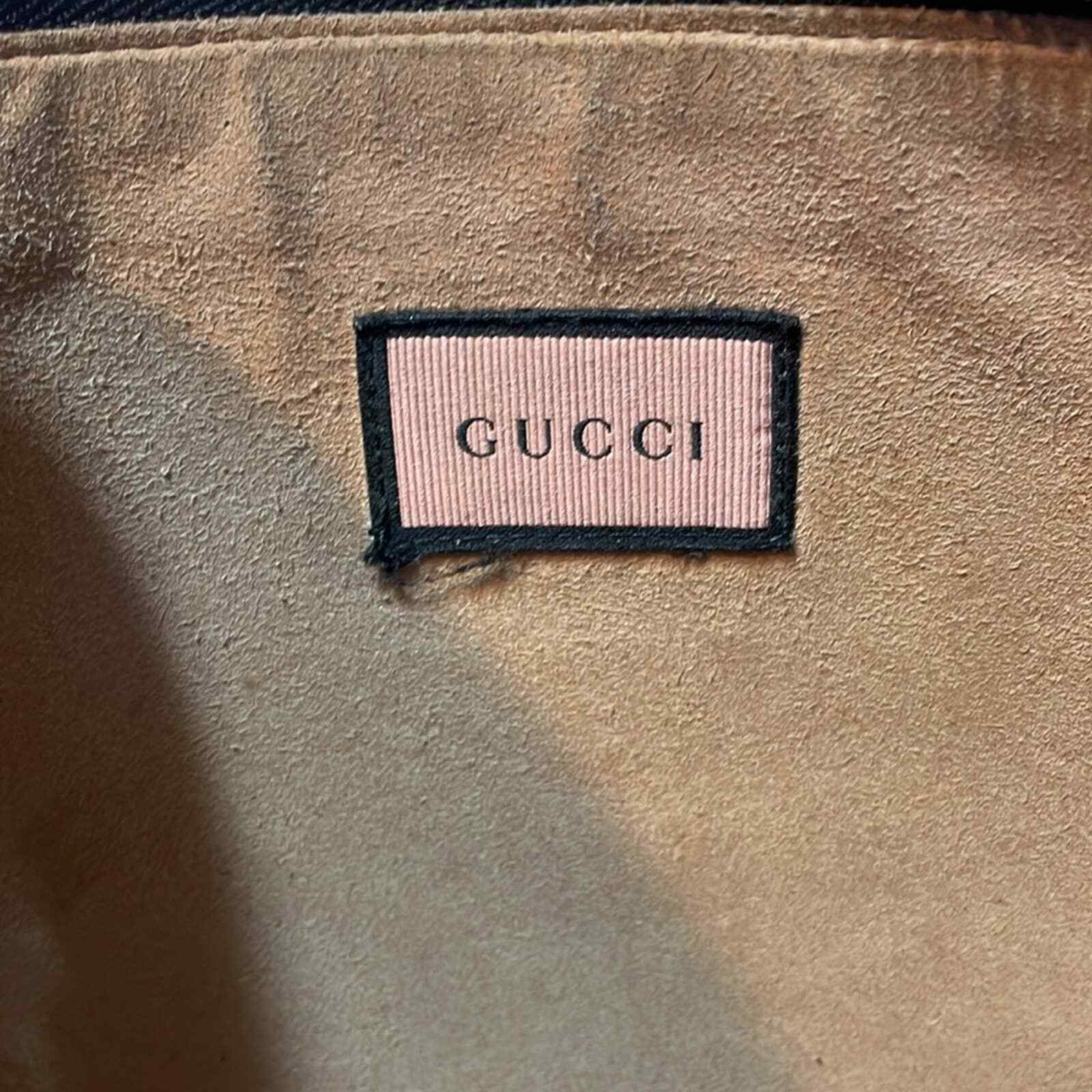 Authentic GUCCI black large leather ghost clutch … - image 7