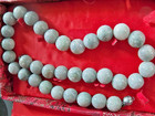 vintage pre-owned necklace large bead carved Chinese jadeite jade asian red box — photo 6