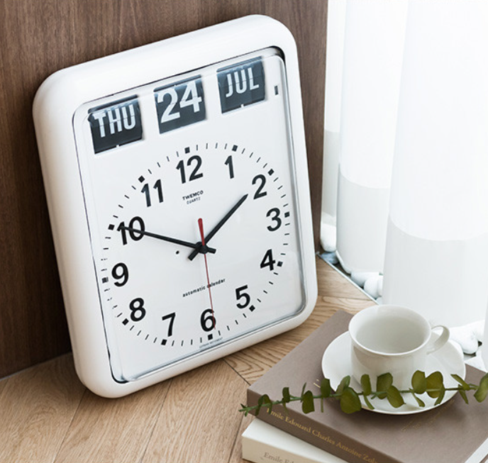 TWEMCO Wall Clock Flip Perpetual Calendar BQ-12A White | eBay