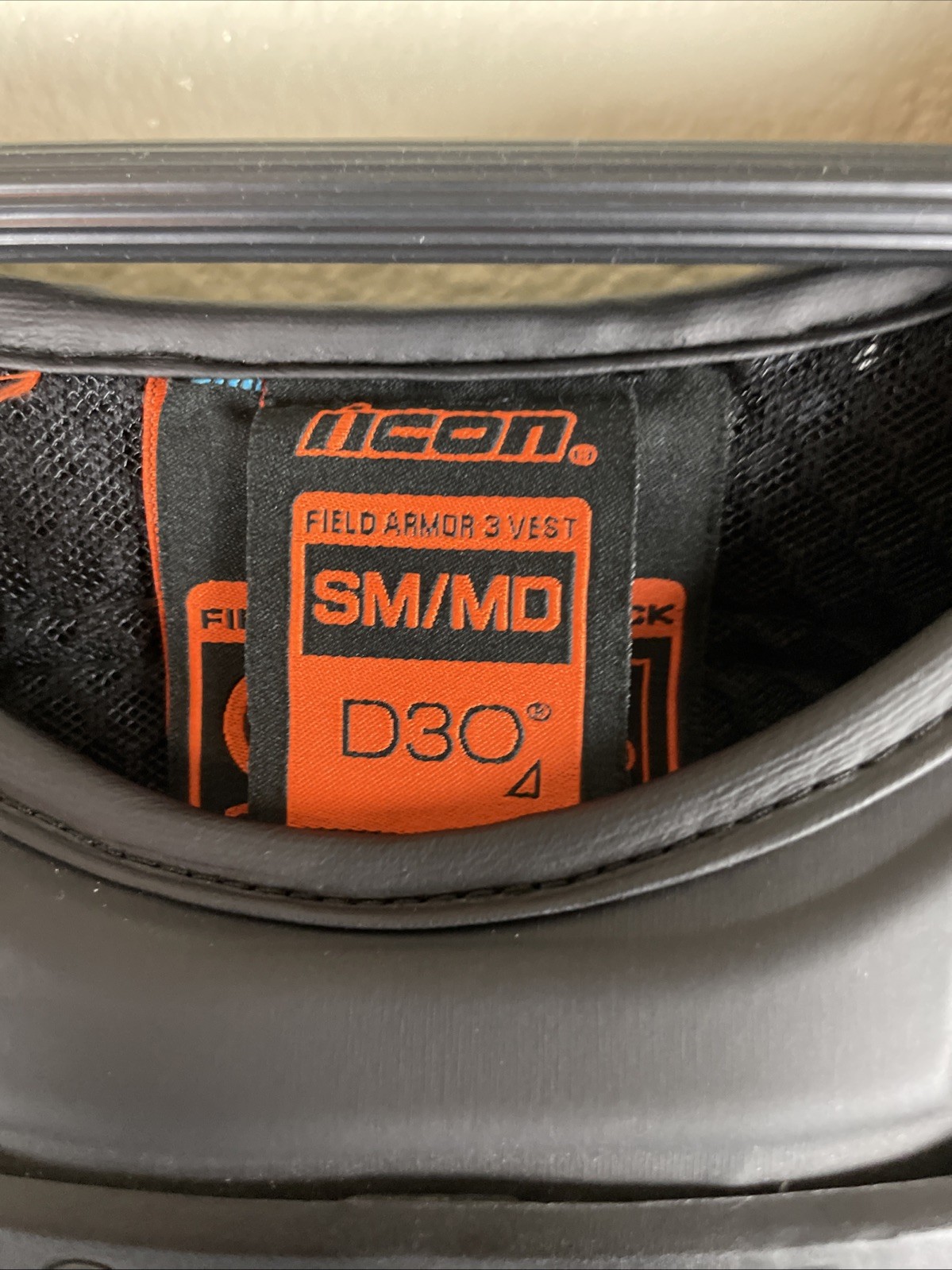 Icon Field Armor 3 Vest D30 Men's Motorcycle Armour Black Stealth Small/Medium