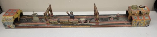 Antique 1920's/30s Louis Marx Main Street Terminal Tin Toy Litho Wind Up