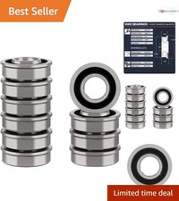 10 Pcs Flanged Ball Bearings Alloy Steel 3/4X1-3/8 Inch For Lawn Mowers Carts