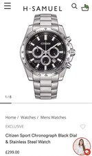 Citizen AN8230-59E Chronograph 44mm Black Dial RRP £300 WR100