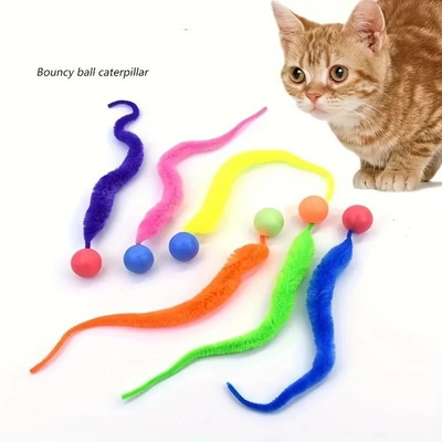 #ad Interactive Cat Toy Colorful Bouncing Ball Puzzle Teaser Worm Caterpillar Game $1.77