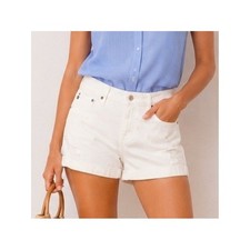 AG Adriano Goldschmied White The Hailey Ex-Boyfriend Roll-Up Shorts Size 26