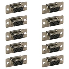 10x D-SUB 15-Pin DB15 HD15 VGA SVGA Female Assembly Solder Connector Cup Socket