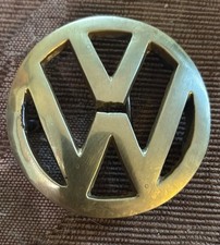 Vintage VW Volkswagen Logo Solid Brass Metal Belt Buckle