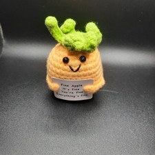 Emotional Support Crochet Apple Its Fine Your Fine Everythings Fine