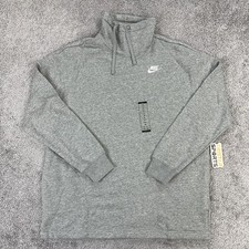 Nike Sweatshirt Womens XS Gray Oversized Funnel Neck Pullover Swoosh FB8664-063