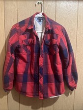 Tommy Hilfiger Boys Blue/Red Checkered Coat Jacket Size M 12/14 