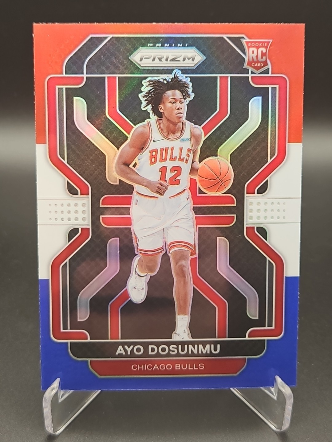 Ayo Dosunmu 2021-22 Panini Prizm Red White & Blue Prizm #271 RC Rookie Bulls