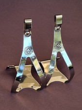 Vintage REG Bike Toe Clips For Pedals EROICA Pantographed COLNAGO Cage 