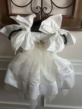 Darling Ivory Bow Shoulder Tulle Flower Girl Dress 5Y