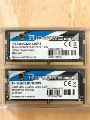 G.SKILL Ripjaws 32GB PC4-25600 (DDR4-3200) SO-DIMM Memory 3200C22D-32GRS