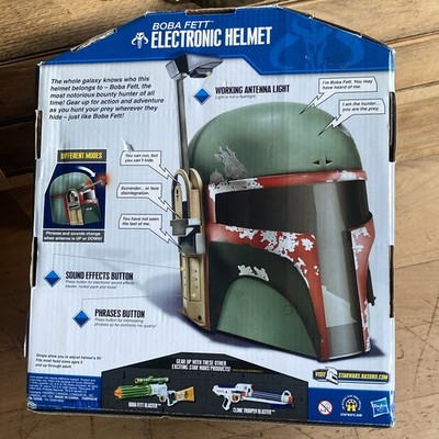 NUR VERPACKUNG Star Wars 2009 Hasbro Boba Fett Helm elektronisch ORIGINAL