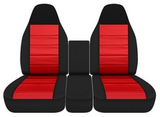 Front Seat Covers Fits 2000 To 2004 Dodge Dakota Truck 40-20-40 Black Red Cotton Front Seat Covers Fits 2000 To 2004 Dodge Dakota Truck 40-20-40 Black Red Cotton