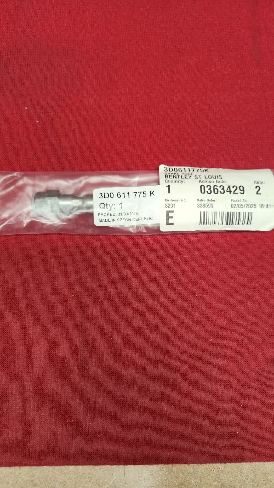 Bentley Continental 2004-2019 Rear Brake lines Set P/N 3D0611775K