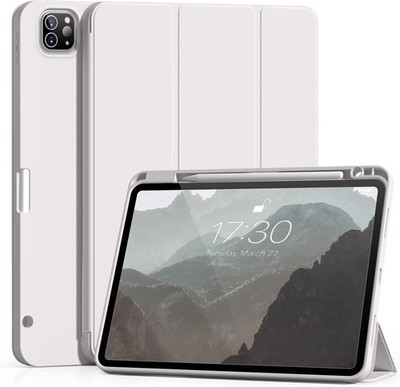 Case for iPad Pro 12.9 inch 6th Generation 2022 with Pencil Holder, Trifold Stan