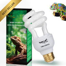 Hygger Zoo 13W 5.0 UVB UVA Reptile Light Bulb for Tropical Terrarium Chameleon
