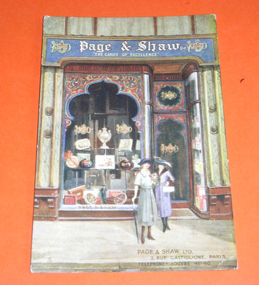 ORIGINAL TUCK WERBEPOSTKARTE - PAGE & SHAW, SWEET SHOP.
