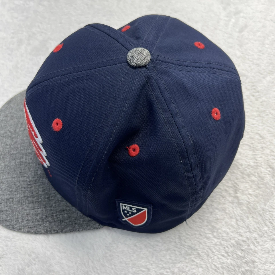 New England Revolution MLS Soccer Adidas Hat Cap Blue Gray Flag Snap Back - Image 2 of 4