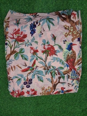 25 Yard Hand Blockdruck Handarbeit Baumwolle indisch natürlich Sanganeri bedr...